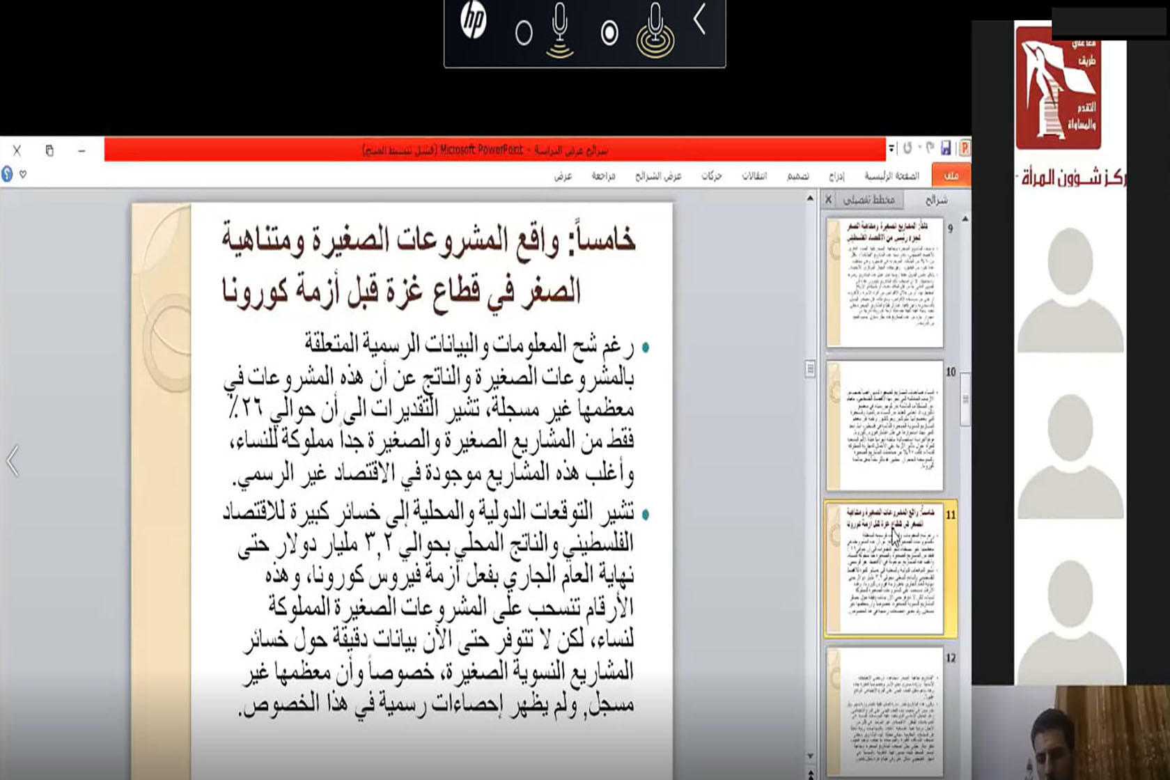 تداعيات جائحة كورونا (كوفيد 19) على المشاريع الصغيرة ومتناهية الصغر التي تقودها نساء في قطاع غزة